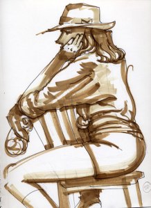 Drawing by Avery King ©2012 During Sacramento Ben Walker's Pompsicle Hosted by Ryan Cicak Model: Emily Allen